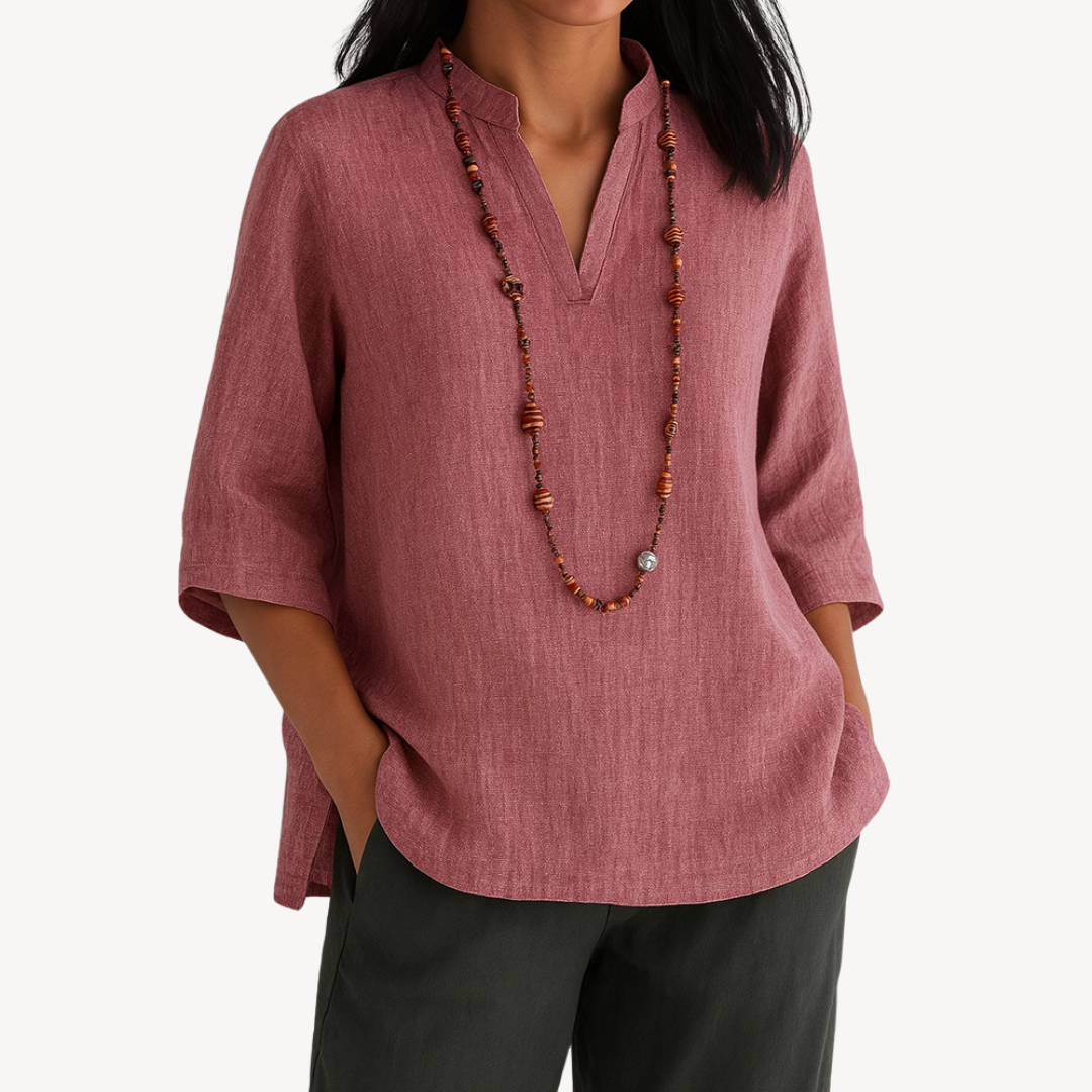 Women's Top | Tunic Loose Fit V-Neck