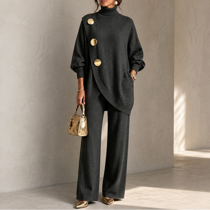 Women's Turtleneck Sweater Set | Wide-Leg & Coordinated