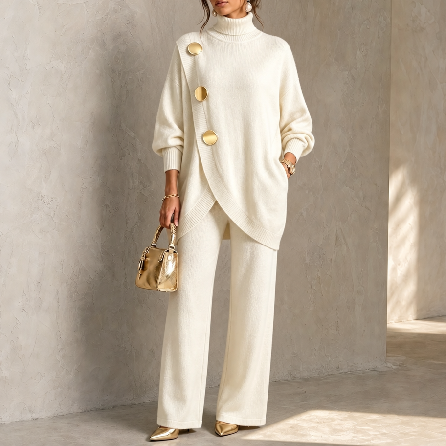 Women's Turtleneck Sweater Set | Wide-Leg & Coordinated