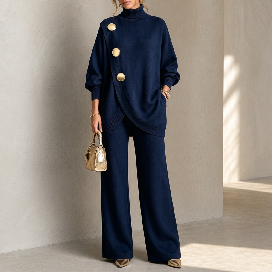 Women's Turtleneck Sweater Set | Wide-Leg & Coordinated