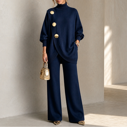 Women's Turtleneck Sweater Set | Wide-Leg & Coordinated