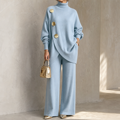 Women's Turtleneck Sweater Set | Wide-Leg & Coordinated