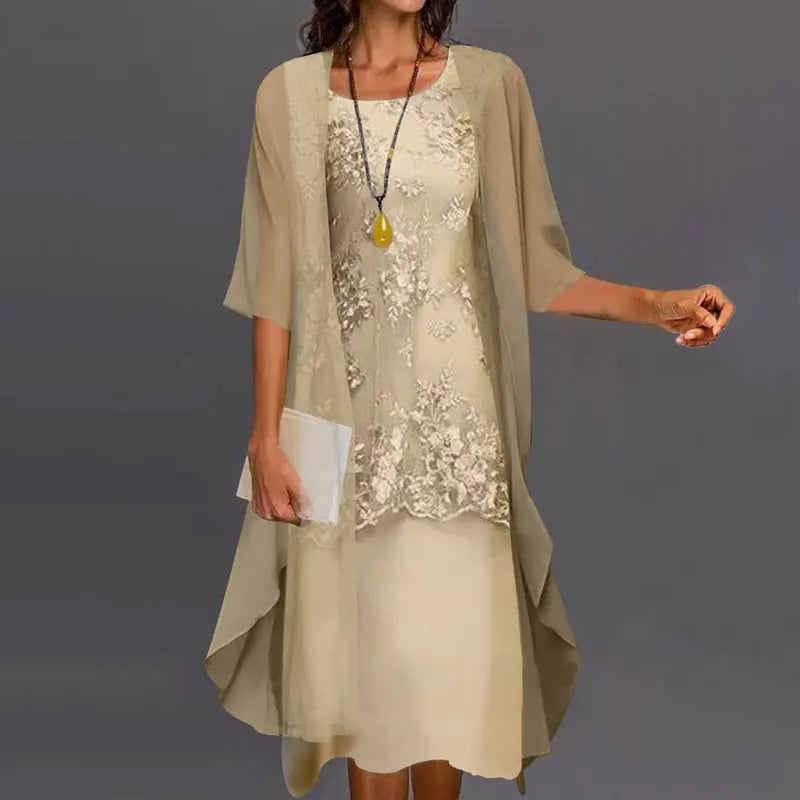 Women's Two Piece Dress | Flowing Layered Design