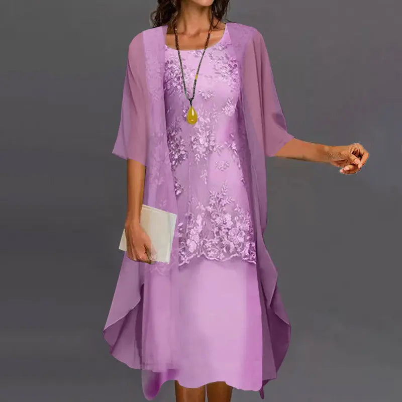 Women's Two Piece Dress | Flowing Layered Design