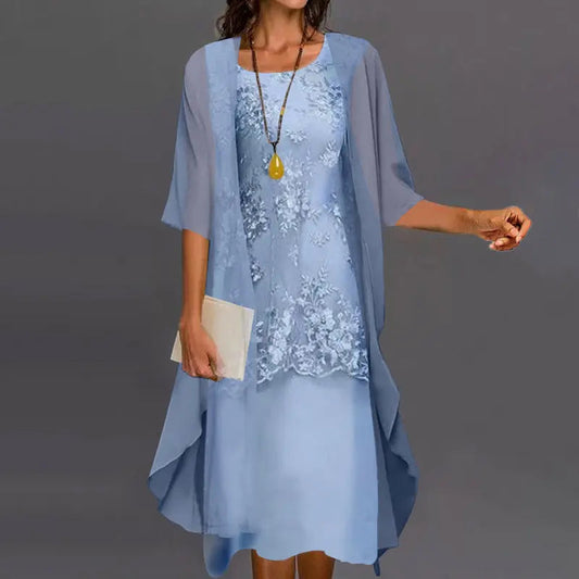 Women's Two Piece Dress | Flowing Layered Design