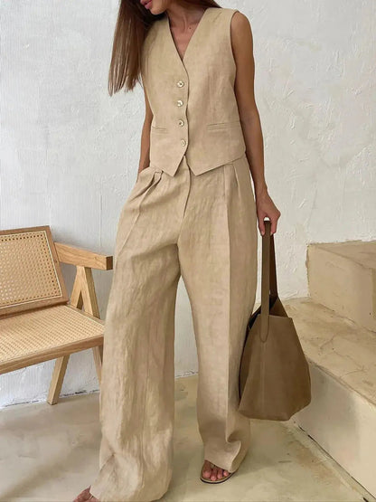 Women's Two Piece Summer Set | Tailored Waistcoat