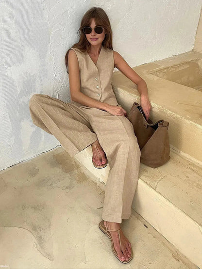 Women's Two Piece Summer Set | Tailored Waistcoat