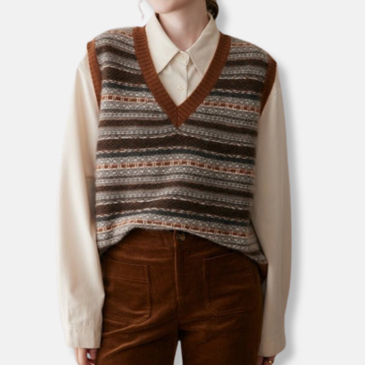 Women's Vest | Ribbed Trim Relaxed Fit