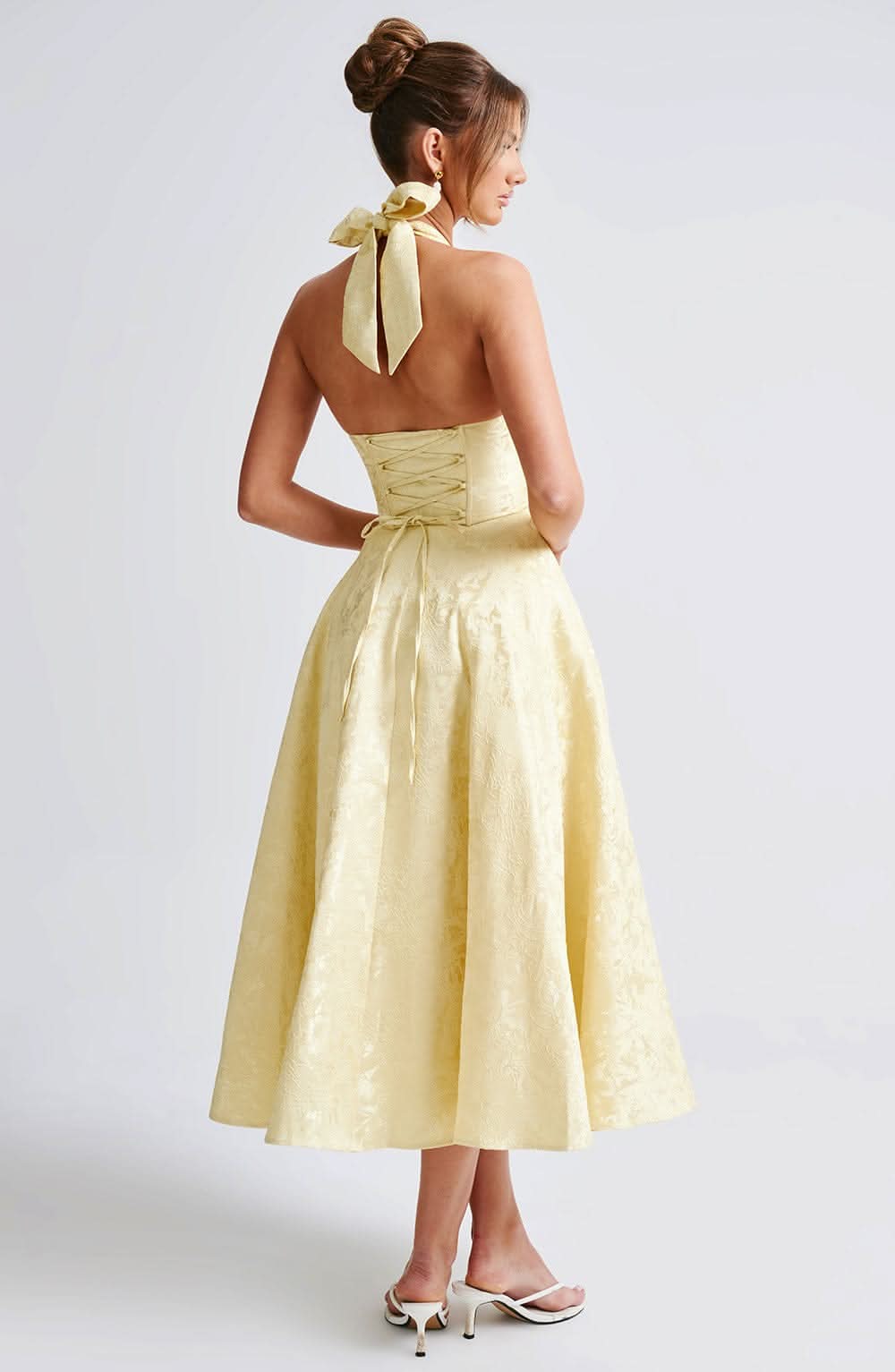 Women's Wedding Guest Occasion Midi Dress | Halter Neck & A-Line Occasion Style
