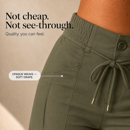 Women's Wide-Leg Cargo Pants | High-Waisted & Stretch Fit