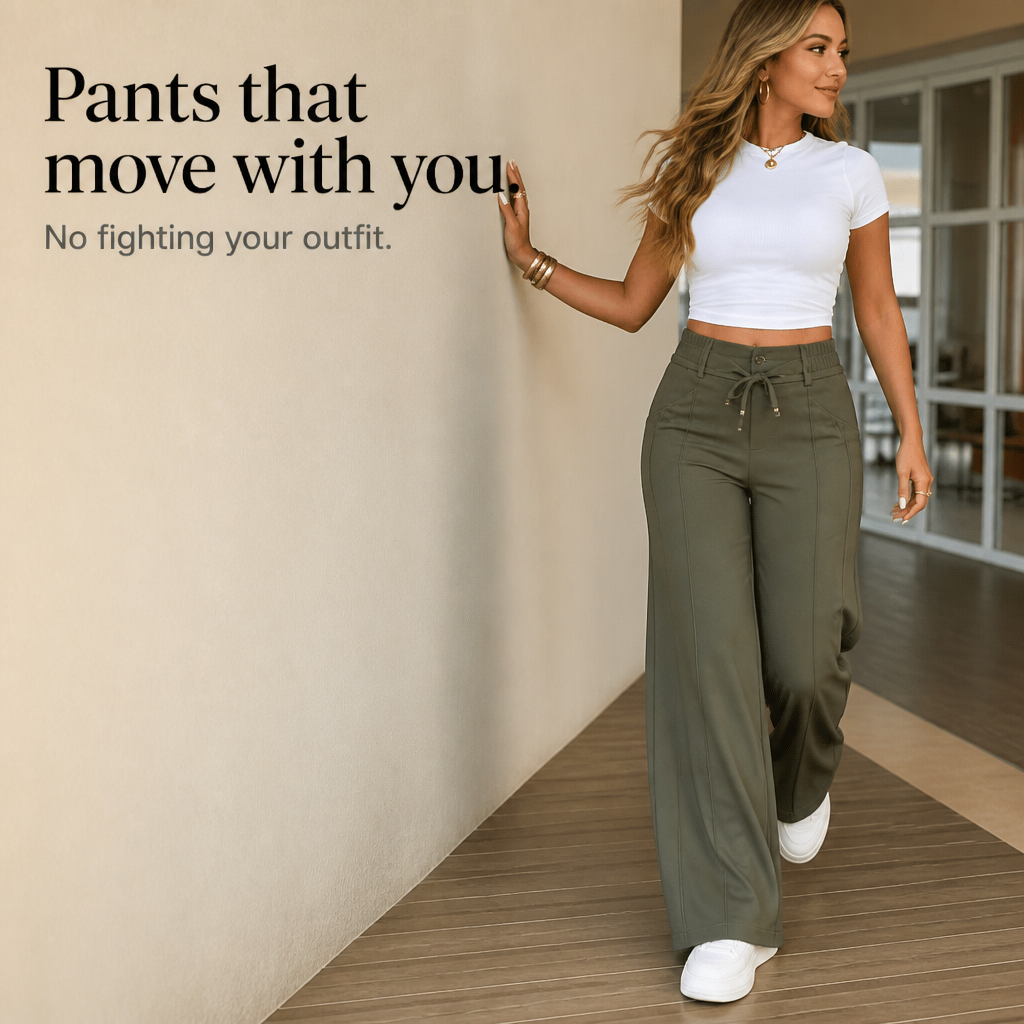 Women's Wide-Leg Cargo Pants | High-Waisted & Stretch Fit