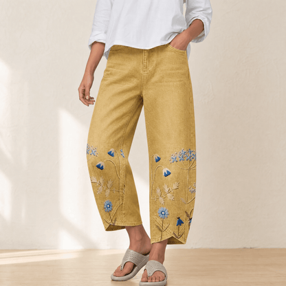 Women's Wide-Leg Jeans | Embroidered Tulip Hem
