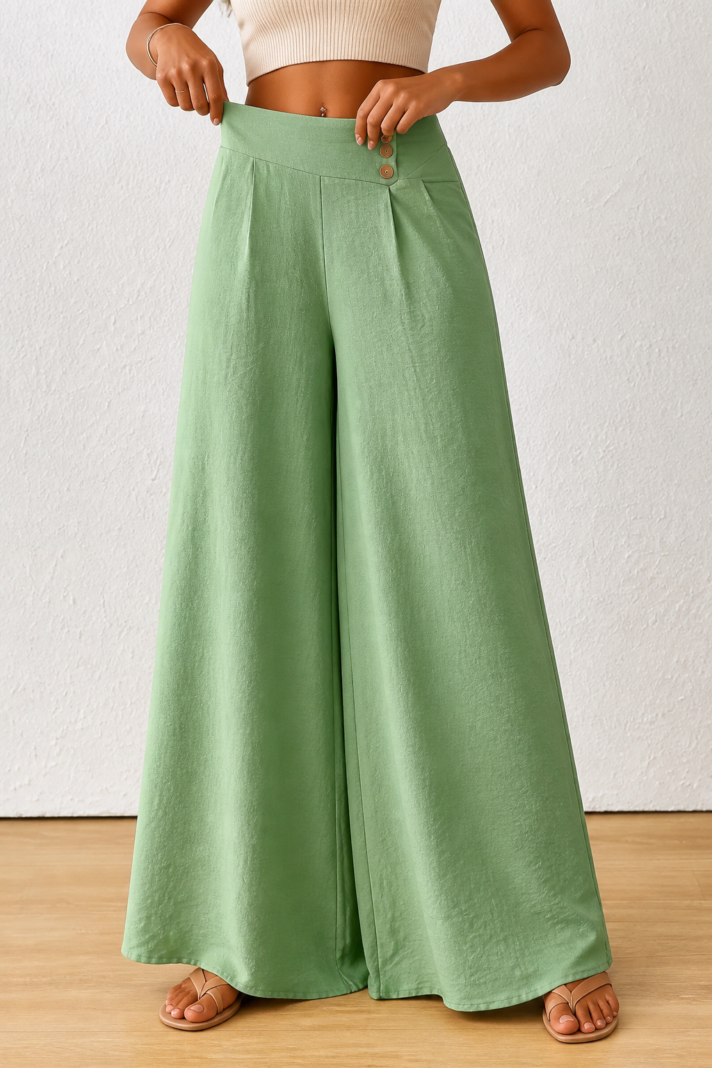 Women's Wide-Leg Trousers | High-Waisted & Pleated