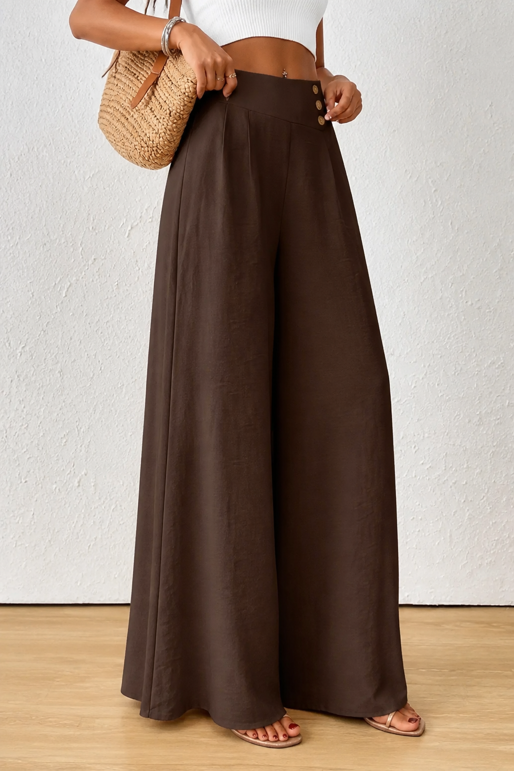 Women's Wide-Leg Trousers | High-Waisted & Pleated