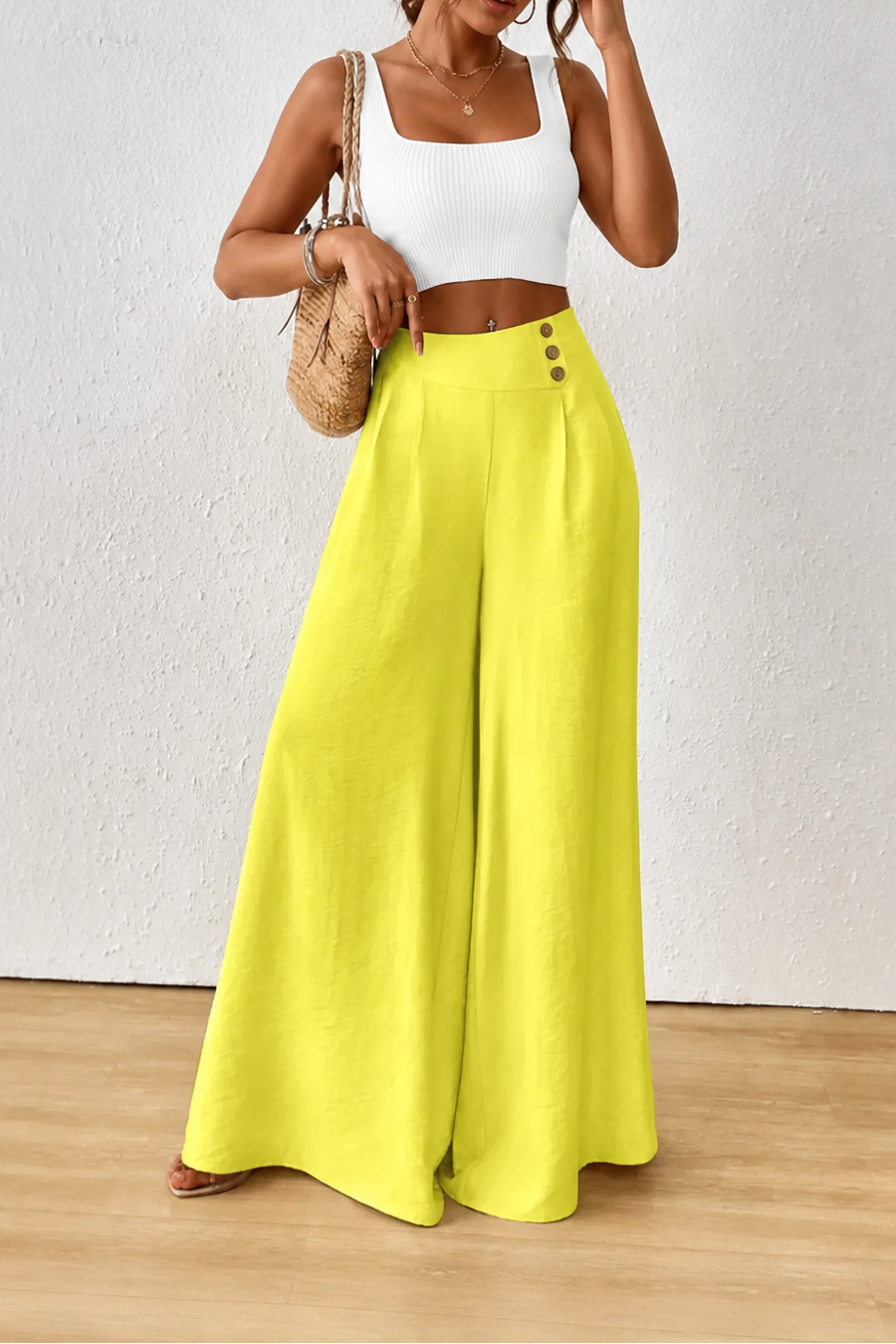 Women's Wide-Leg Trousers | High-Waisted & Pleated