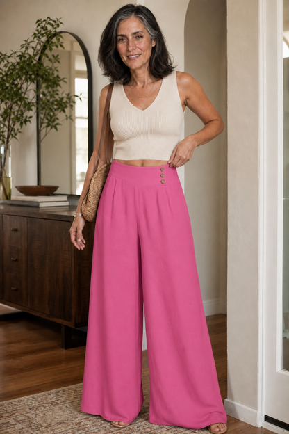 Women's Wide-Leg Trousers | High-Waisted & Pleated
