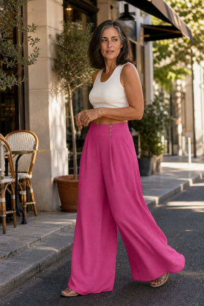 Women's Wide-Leg Trousers | High-Waisted & Pleated
