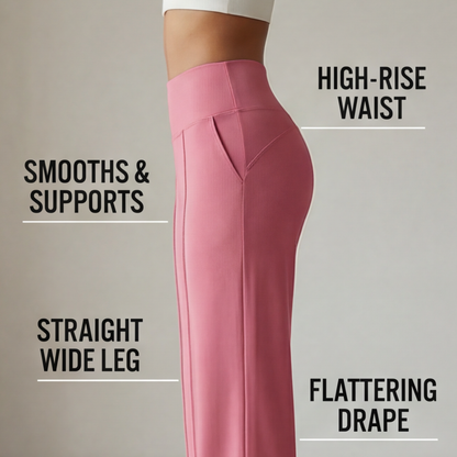 Women's Wide Leg Yoga Pants | Crossover Waist & Squat-Proof
