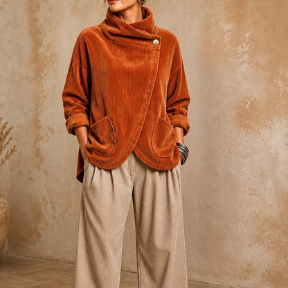 Women's Wrap Top | Asymmetric Button Front & Cropped Fit