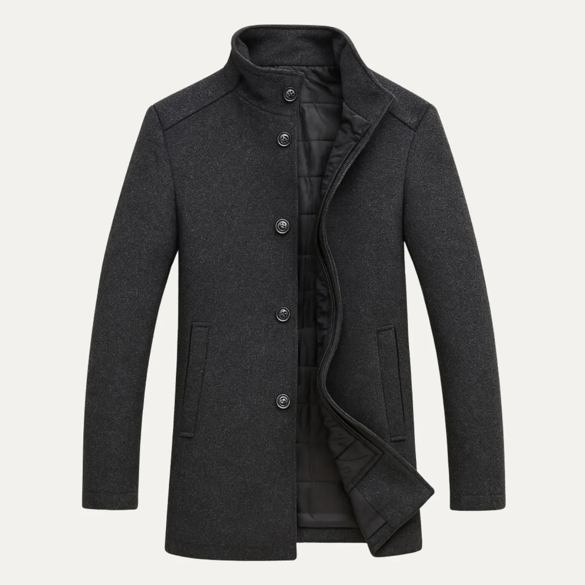 Men's Tailored Trench Coat Slim Fit Long Line Overcoat 6