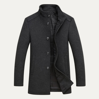 Men's Tailored Trench Coat Slim Fit Long Line Overcoat 6