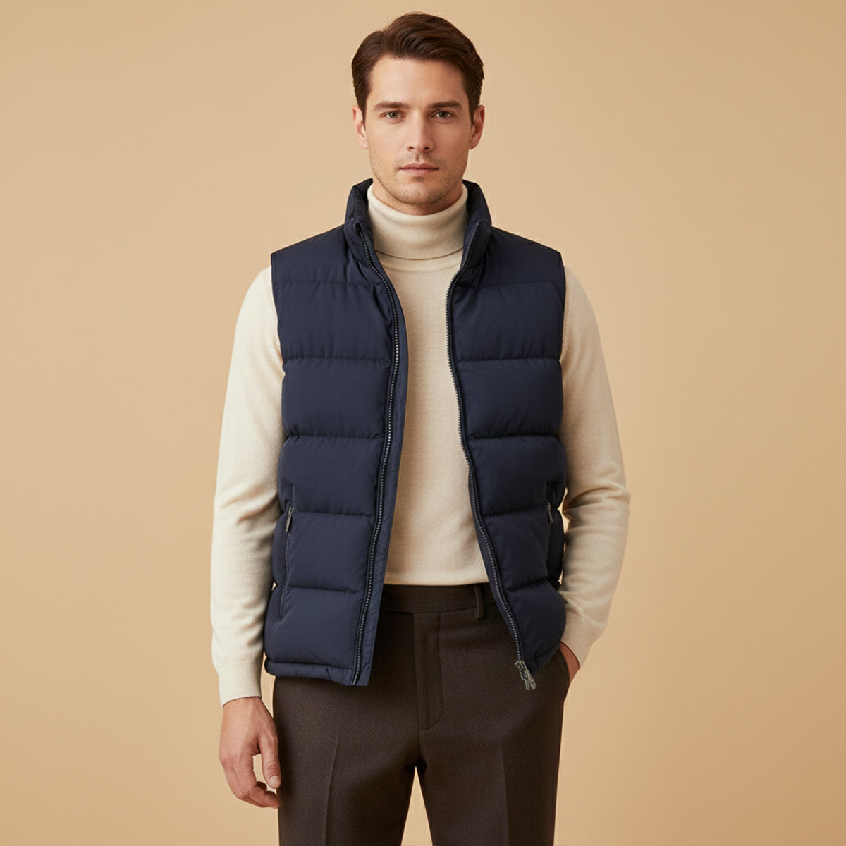 Men's Quilted Puffer Vest Slim Fit Zip Up Gilet Pockets 10