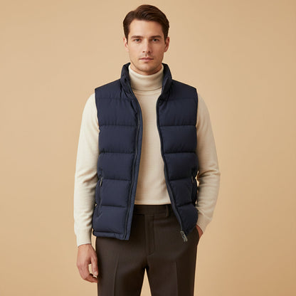 Men's Quilted Puffer Vest Slim Fit Zip Up Gilet Pockets 10