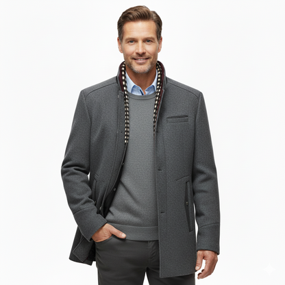 Men's Stand Collar Tailored Fit Coat Winter Overcoat 5
