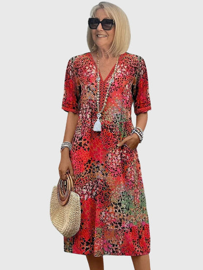 Yvonna | Floral Midi Dress for Special Occasions