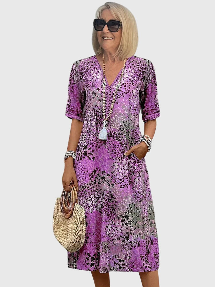 Yvonna | Floral Midi Dress for Special Occasions