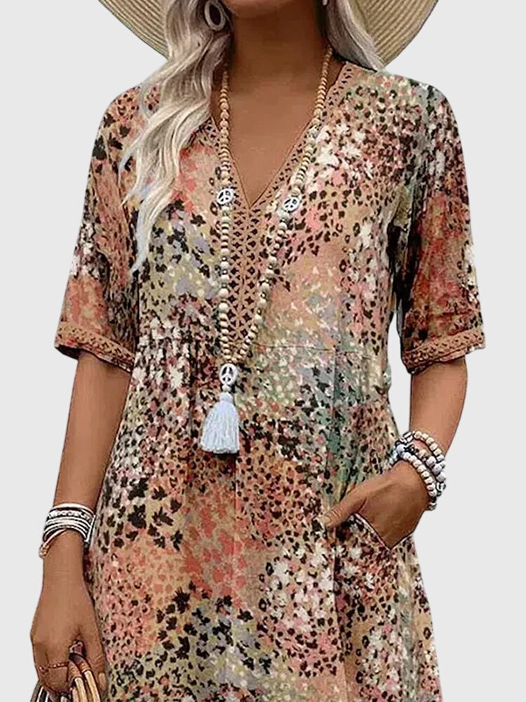 Yvonna | Floral Midi Dress for Special Occasions