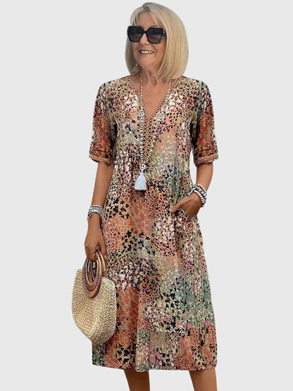 Yvonna | Floral Midi Dress for Special Occasions