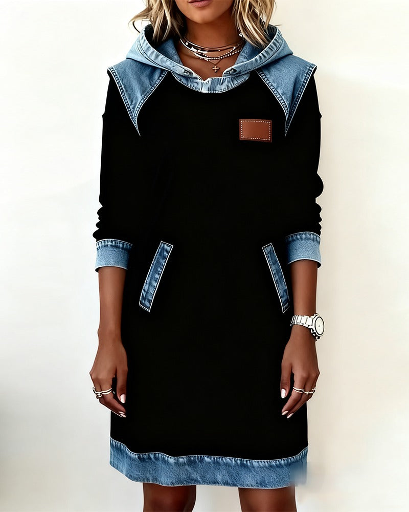 Women's Hooded Dress Relaxed Fit Casual Sweatshirt Style 3