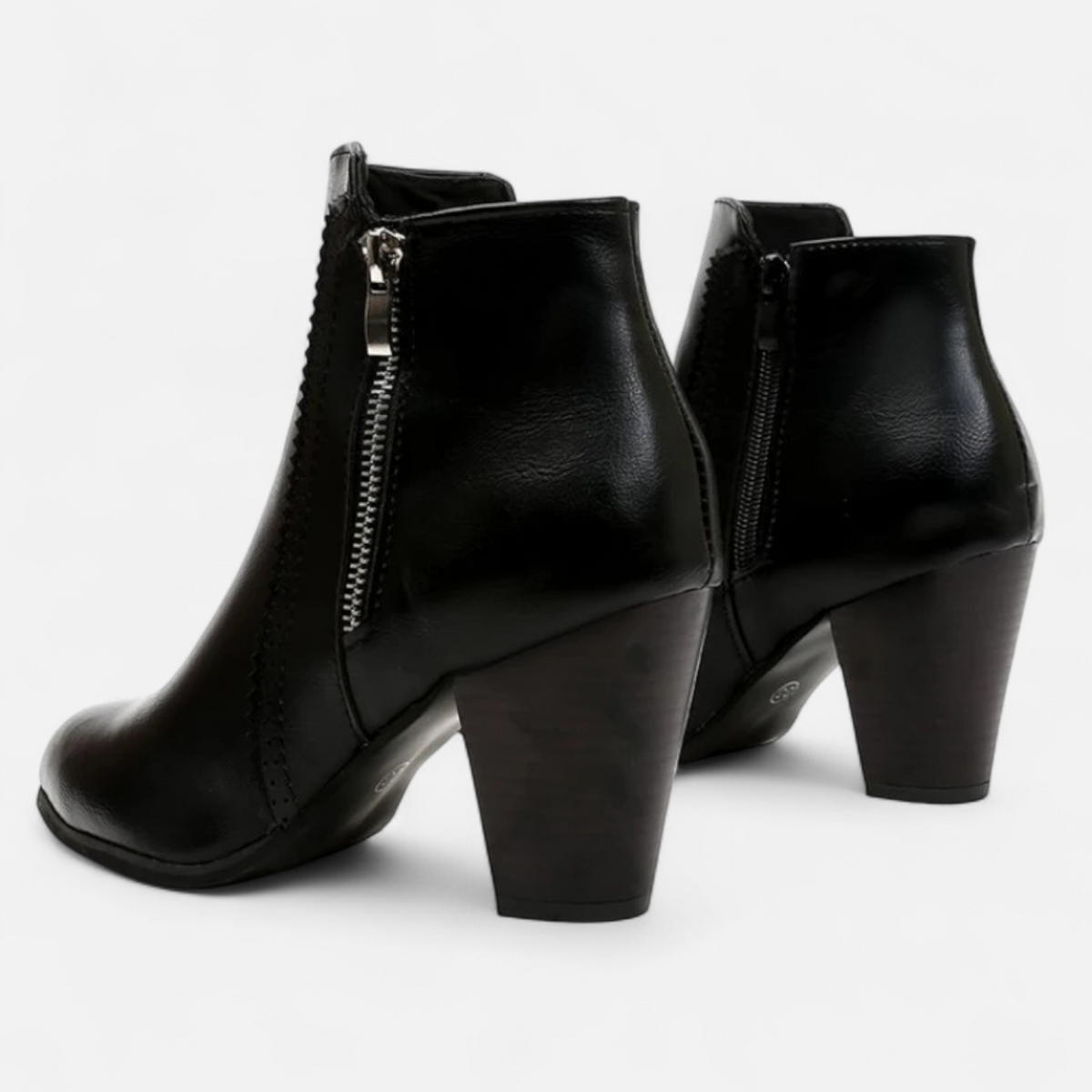 Women's Block Heel Ankle Boots Side Zip Non Slip Sole 5