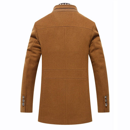 Men's Stand Collar Tailored Fit Coat Winter Overcoat 10