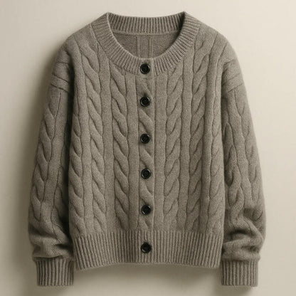 Men's Cable Knit Cardigan Button Up Ribbed Jumper Sweater 5
