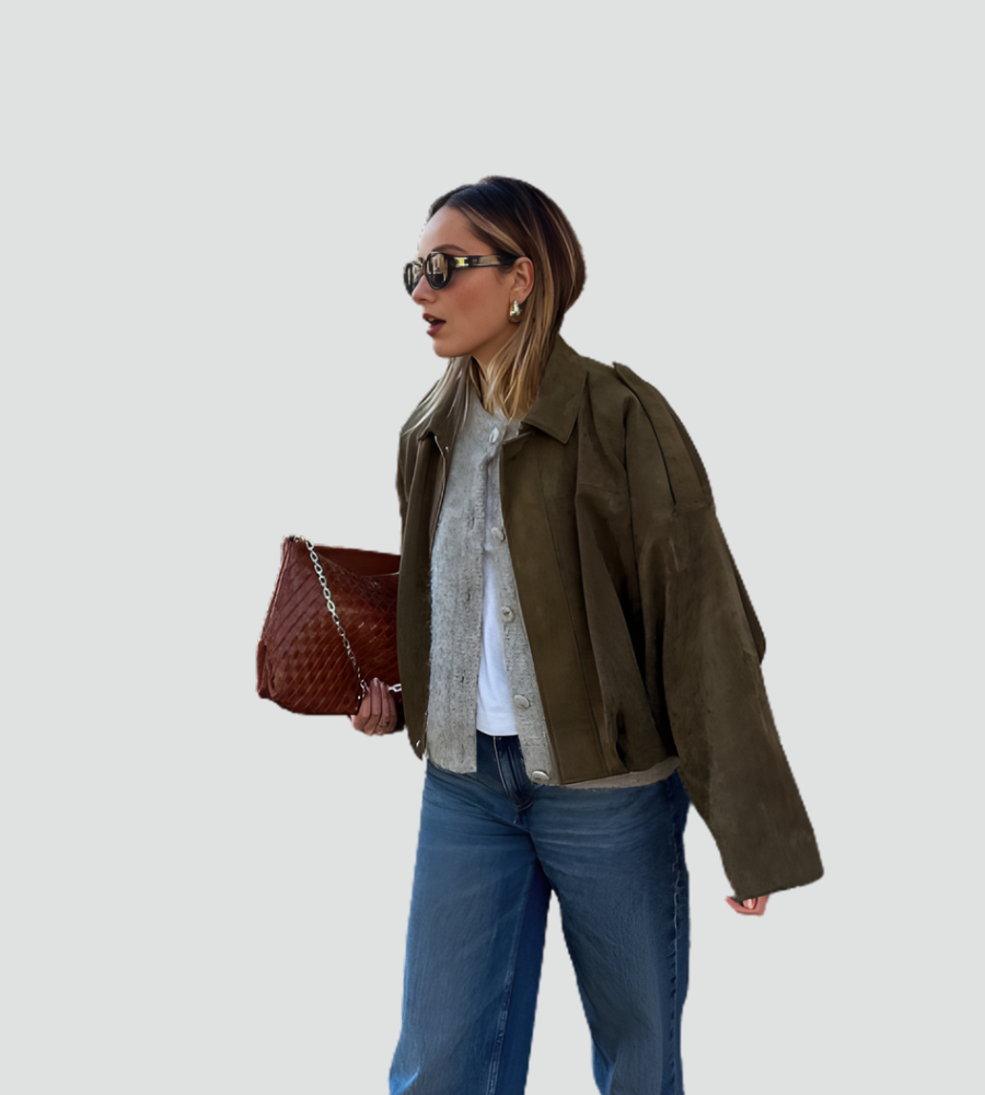 Women's Oversized Bomber Jacket | Zip Front Design 8