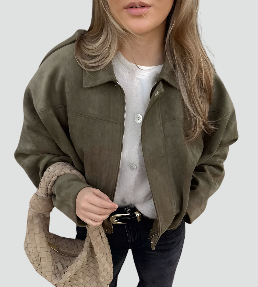 Women's Oversized Bomber Jacket | Zip Front Design 6