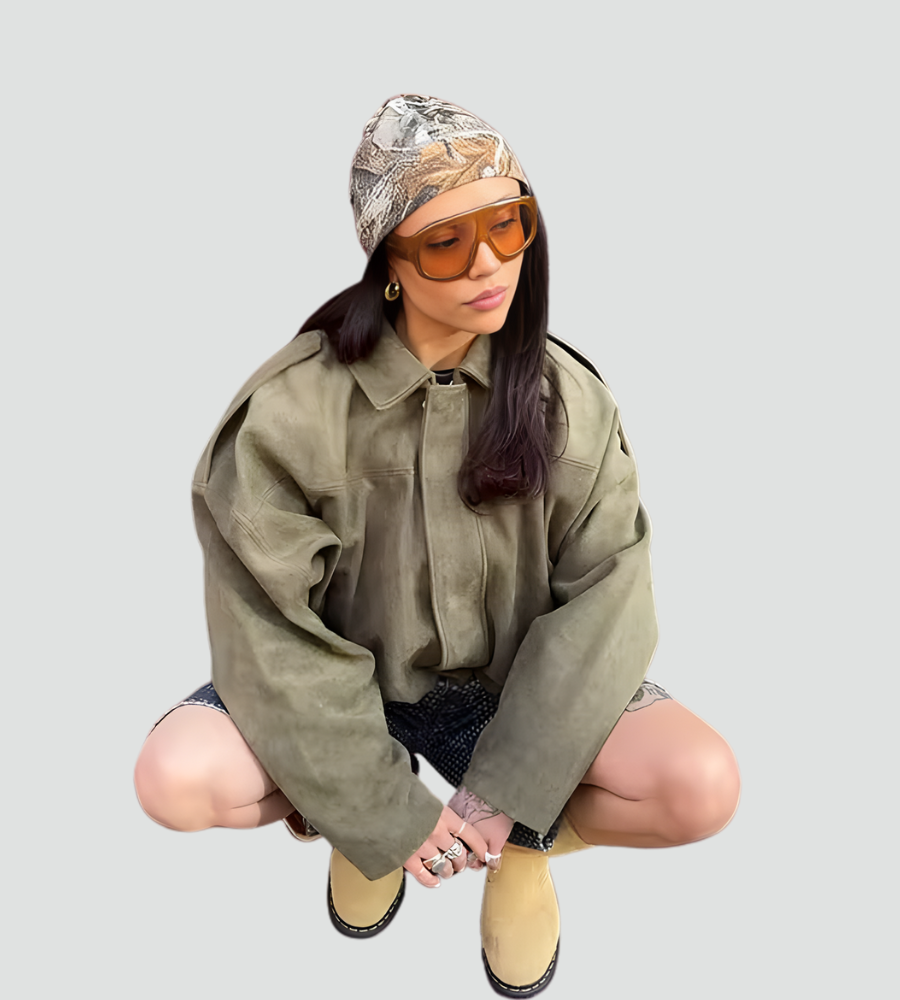 Women's Oversized Bomber Jacket | Zip Front Design 5
