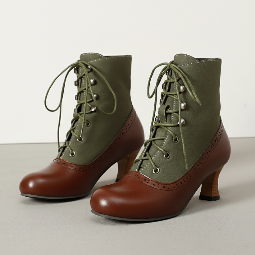 Women's Lace Up Heeled Boots Ankle Booties Secure Fit 1