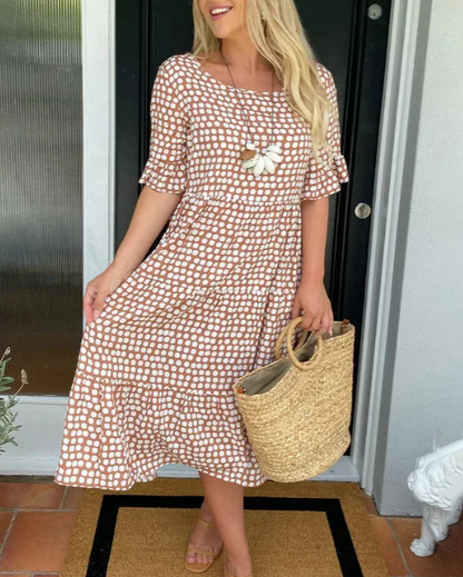 Zora Sable Short-Sleeve Midi Dress for Every Occasion