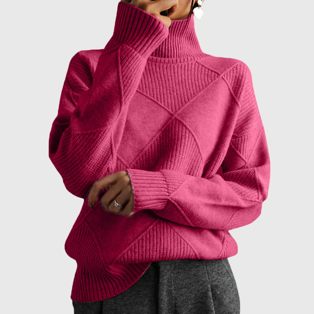 Women's Roll Neck Jumper | Cosy & Warm Knit 1