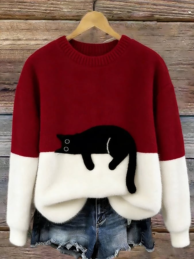 Women's Cat Graphic Sweater | Soft & Comfortable 4