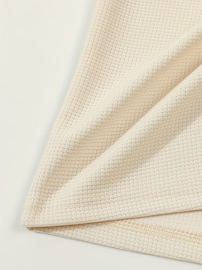 Abraham | Textured Long Sleeve Henley Shirt