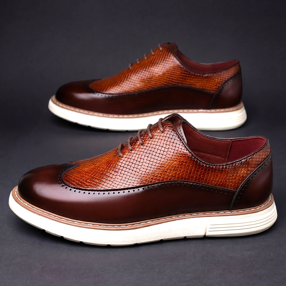Men's Wingtip Brogue Oxford Shoes Cushioned Dress Loafers 2