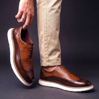 Men's Wingtip Brogue Oxford Shoes Cushioned Dress Loafers 3