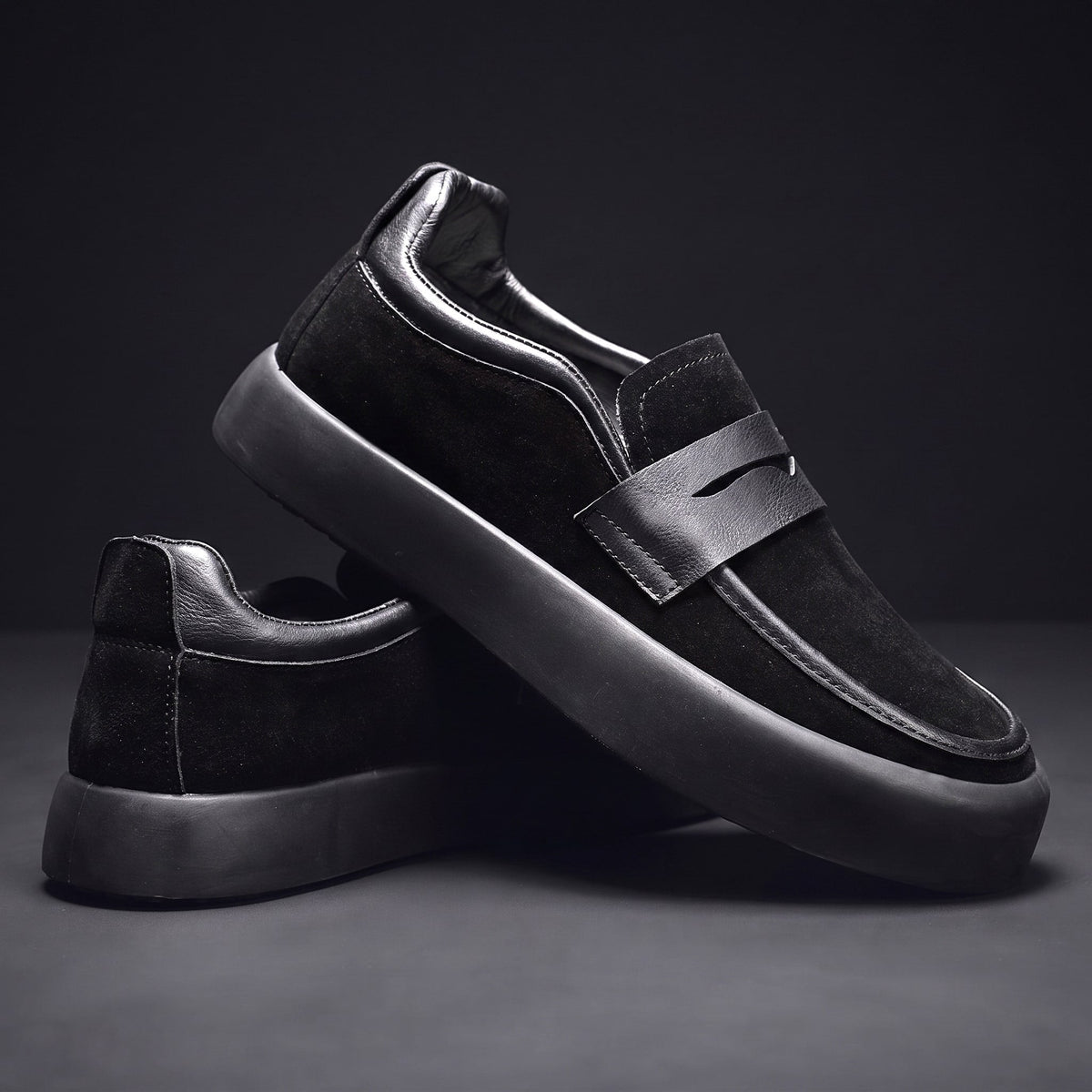 Men's Penny Loafers Cushioned Sole Strap Detail Slip On Shoes 5