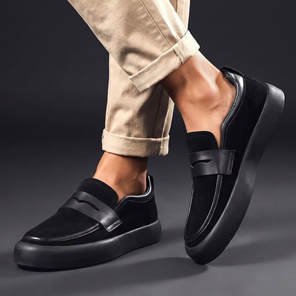 Men's Penny Loafers Cushioned Sole Strap Detail Slip On Shoes 6