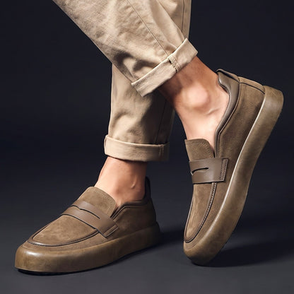 Men's Penny Loafers Cushioned Sole Strap Detail Slip On Shoes 2