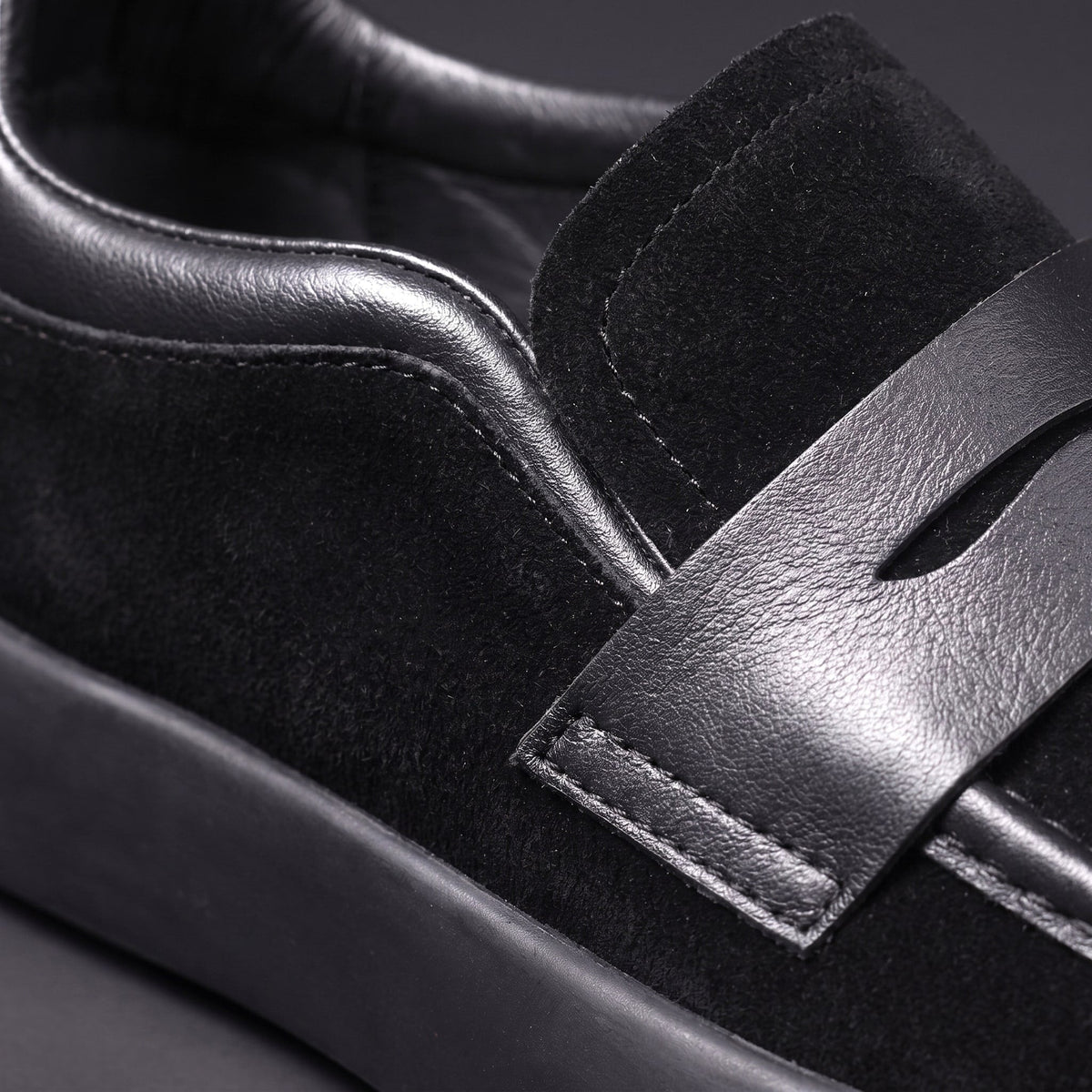 Men's Penny Loafers Cushioned Sole Strap Detail Slip On Shoes 7